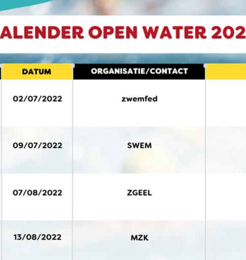 open water kalender competitie